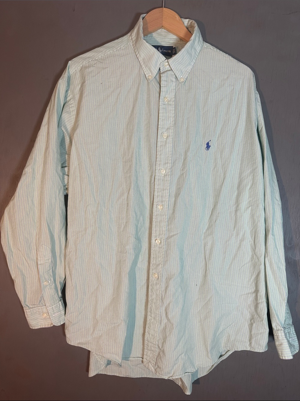 Polo by Ralph Lauren Pale Green Stripe Button-Down Shirt